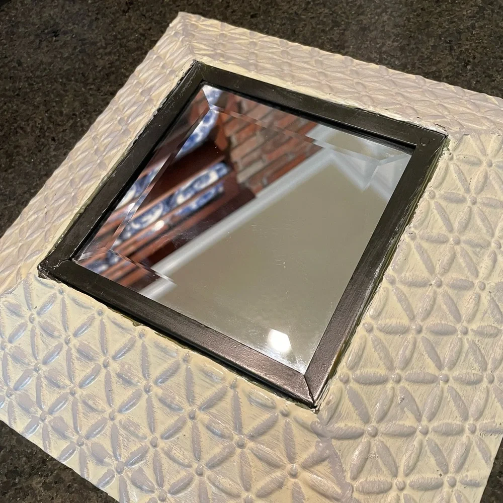 Vintage Cream and Silver Wall Mirror